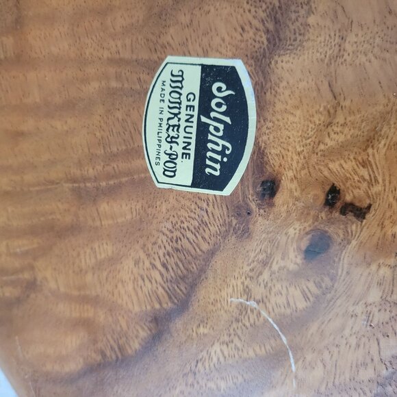Vintage Solphin Monkeypod Wood Serving Tray Platter Handcrafted in Philippines 1 - Picture 5 of 7